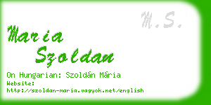 maria szoldan business card